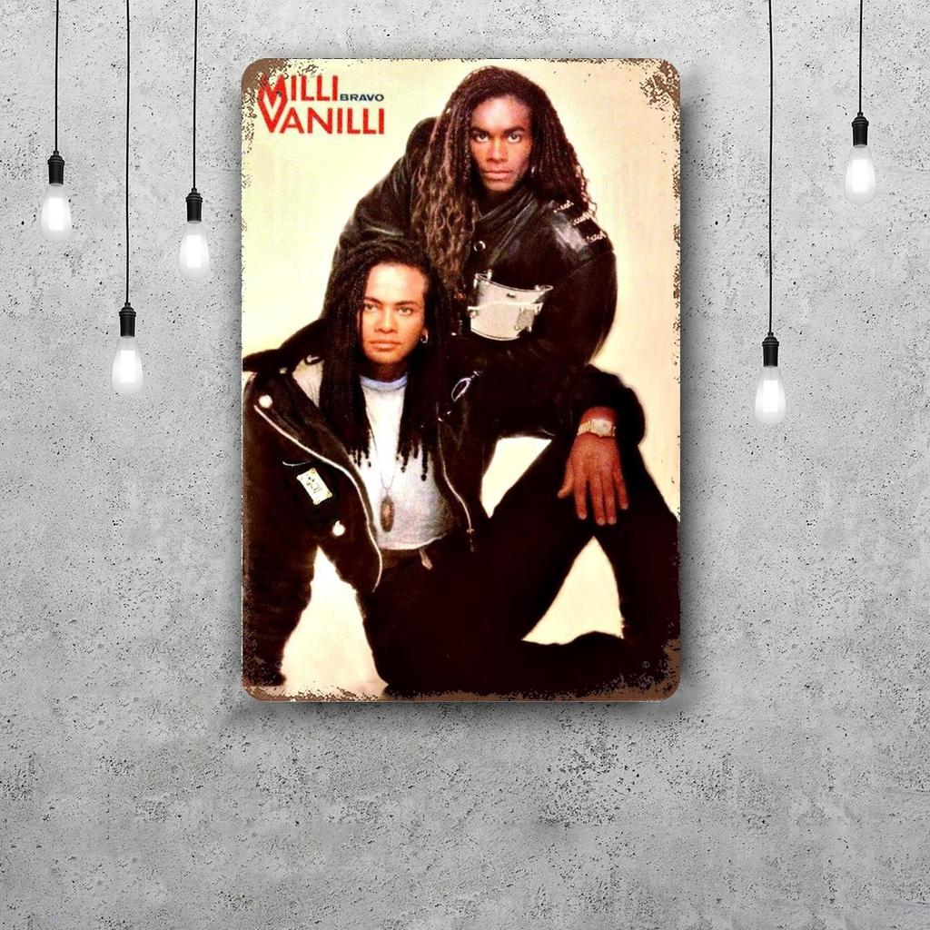 Milli vanilli Декоративный плакат Винтажная жестяная табличка Металлическая табличка Декоративная табличка для паба Бара Мужской пещеры Клуба Настенное украшение
