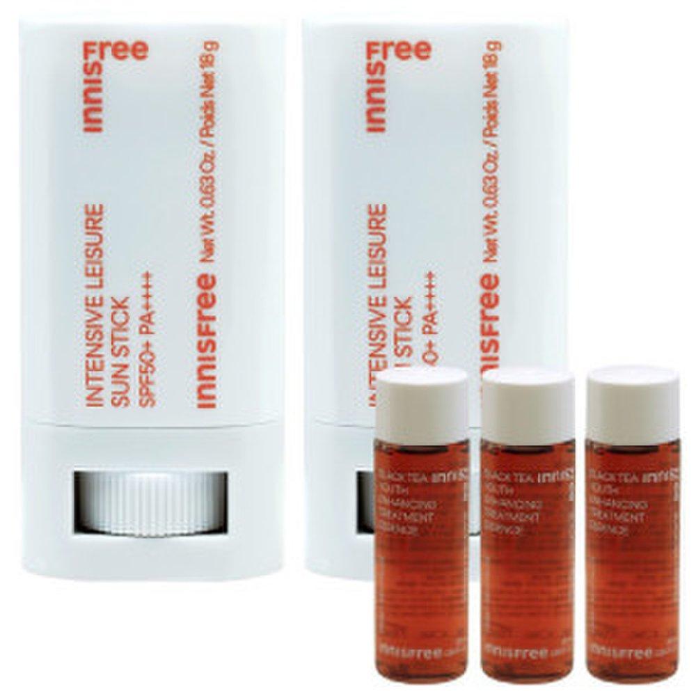 Innisfree Intensive Leisure Sun Stick x 2 + (Free Black Tea Treatment 25ml x 3)