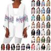 Women's Casual Fashion Printed Lightweight Mid-length Jacket Cardigan