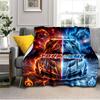 1PC Custom Name Dragon vs. Ice Shield flannel blanket versatile,all-season throw suitable for the living room,bedroom,camping,travel,and gift