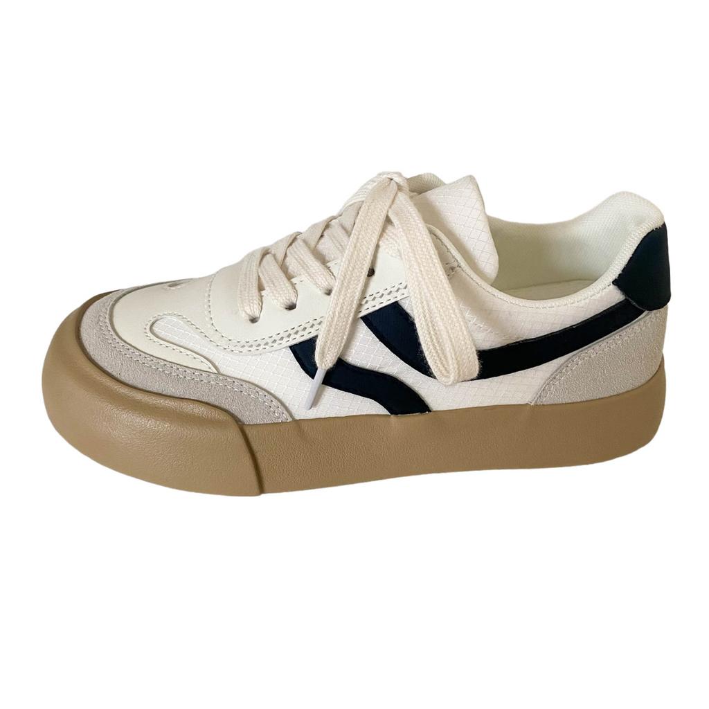 Белые кроссовки на платформе в гонконгском стиле женские 2025 новые студенческие универсальные оригинальные нишевые кеды шикарные ретро моральные тренировочные туфли