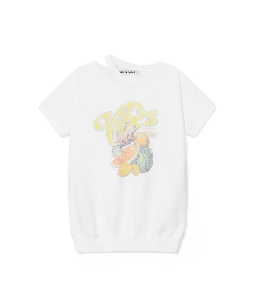 SUNBURNPROJECT Fruits Slit T-Shirt, White