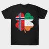 Asian Size Men Print T-shirt Norwegian Irish Shamrock Norway Ireland St. Patrick'S Day No-Cut Heat Transfer Print Cotton Tshirt