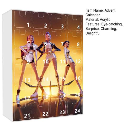 Demon Hunters Advent Calendar 2025 24 Days Christmas Countdown Calendar with 24 Keychain Gifts for Kids Adult Teens