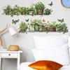 Fun-c11 окрашенный зеленый цветочный горшок зеленые листья спальня гостиная стена украшение декоративные настенные наклейки