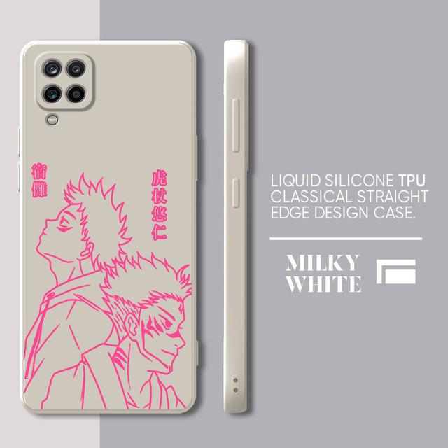 Cartoon Jujutsu Kaisen Phone Case For Samsung Galaxy A71 A21s A01 A03s A70 A31 A02 A51 A50 A11 Silicone Square Liquid Cover Bag
