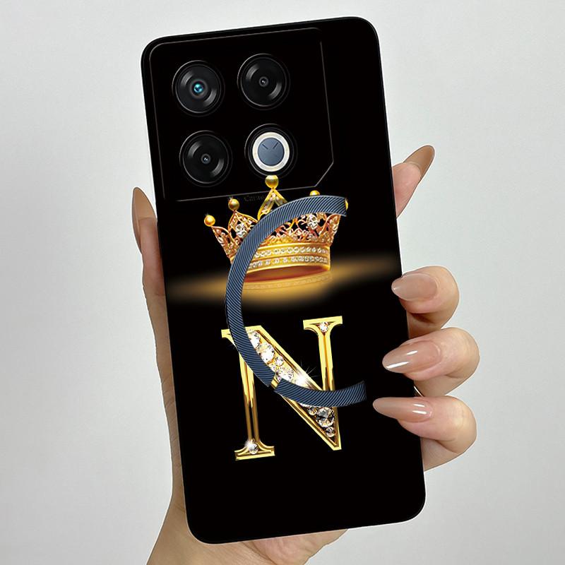 Для Infinix GT 20 Pro Чехол Роскошная Корона Буква Мягкий Силикон Задняя Крышка Для Infinix GT20 Pro GT20Pro Чехол Infinix X6871 Чехлы