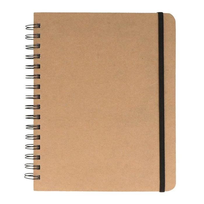 Kraft Spiral Notebook with Grid Lines