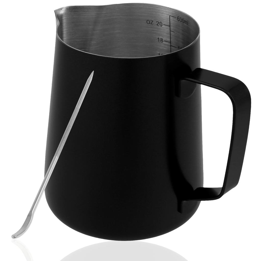 Кувшин для вспенивания молока из нержавеющей стали, длинный закругленный носик, кувшин для латте, кувшин для вспенивания молока, профессиональный кувшин для приготовления молока бариста