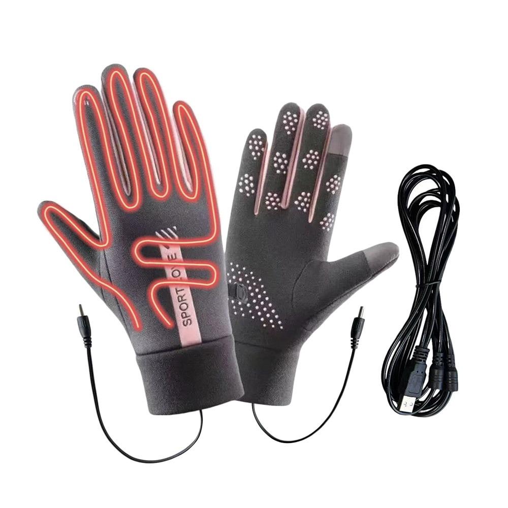 Winter USB Heated Gloves Adjustable Hand Warming Gloves Creative Touchscreen Gloves