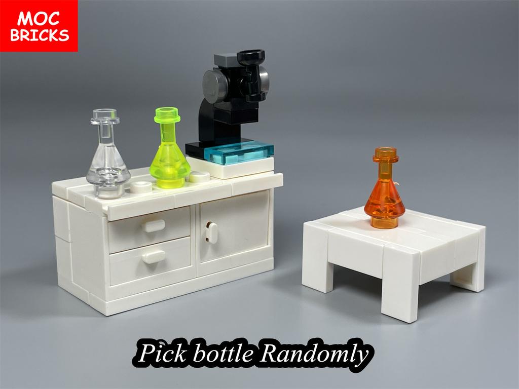 Набор MOC Кирпичи DIY Одно отверстие Микроскоп Медицинская Фигурка Химическая Колба Образовательные Строительные Блоки Игрушки Подарки для Детей