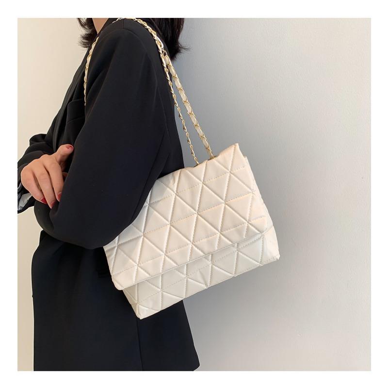 Популярные сумки большой вместимости, новая корейская версия модной сумки через плечо с бриллиантами, женская сумка-тоут с цепочкой из искусственной кожи