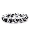 Серебряный резной пятилапый императорский дракон оникс 16 мм серебряный браслет из бусин Рондель с камнем силы [Sekihui] [b335]