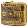 Men's Crocodile Pattern Zipper Wallet Genuine Leather Credit Card Holder Wallet Purse