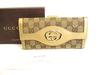 Authentic GG Brown Canvas Beige Leather Soho Long Wallet #9499  Refurbished