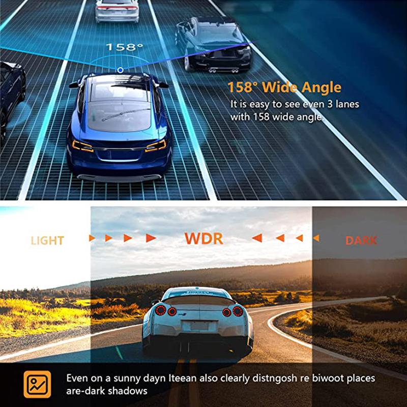 1080P Full HD Wi-Fi Автомобильный видеорегистратор Широкоугольная автомобильная камера 170° с GPS G-сенсором и циклической записью Суперконденсатор Управление через приложение