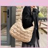 Unique Cloud Pleated Tote Bag For Women Trendy Street Style Available In Black Brown White And Khaki