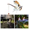Fishing Cat Ornaments Aquarium Decoration Fish Tank Landscaping Cartoon Cat Statue Mini Resin Figurine Home Decorations