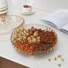 Поднос для закусок с крышкой, 6 отделений, пластиковый пыленепроницаемый, удобный в уходе круглый поднос для еды для сухофруктов