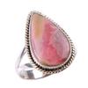 Natural Rhodochrosite Gemstone 925 Solid Sterling Silver Jewelry Ring S.7 K2S70