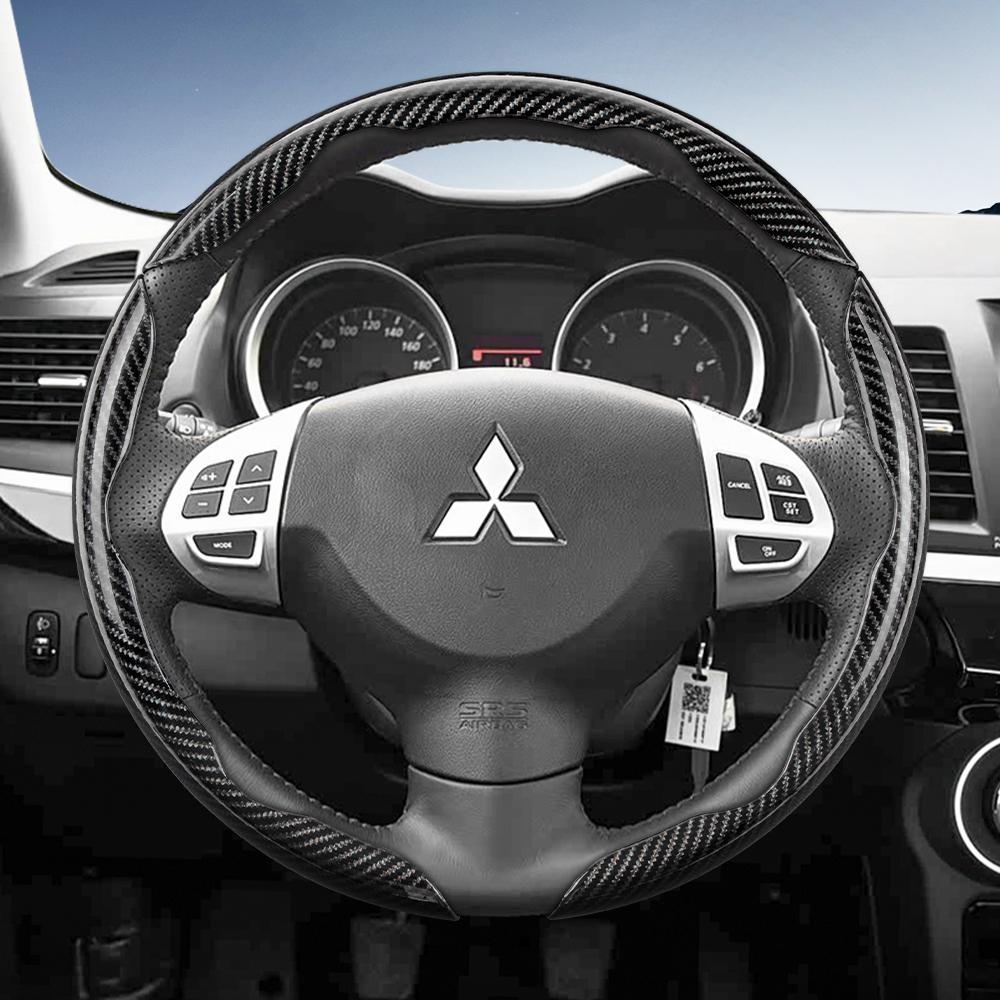 Suitable for Mitsubishi Carbon Fiber Texture Steering Wheel Cover with Segmented Quick-Release Design Triton L200 XpanRvr Xf