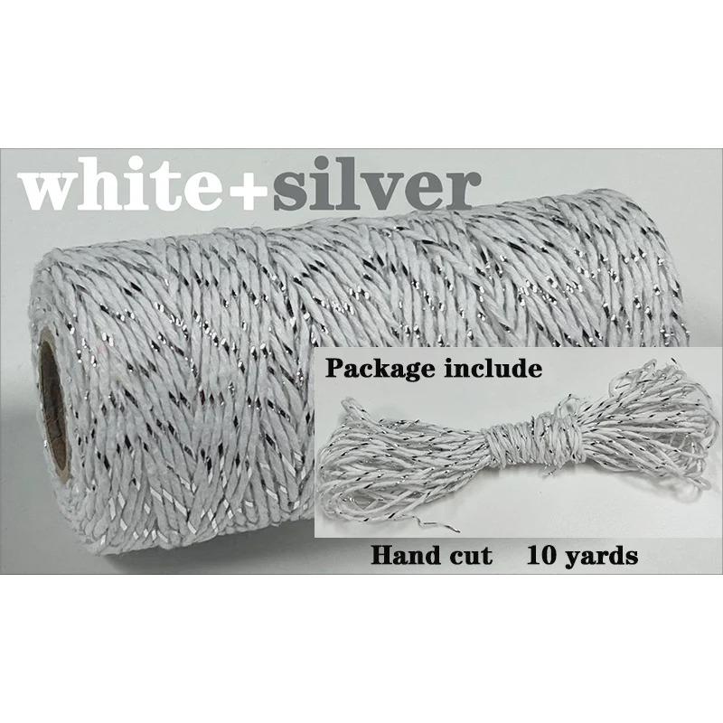 2 мм двухцветная хлопковая веревка 10 ярдов шпагат пекарский хлопковая нить для домашнего декора ручной работы упаковка рождественских подарков