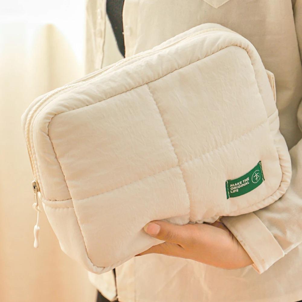 Square Makeup Bag Puffer Skincare Storage Bag Aesthetic Cosmetic Pouch Toiletries