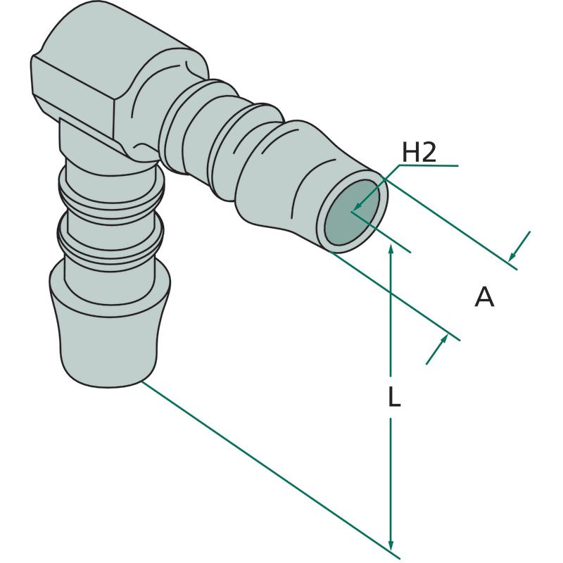Elbow 90° connector 13 13x8.6 PN 16 bar drip line system
