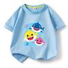 Хлопковая футболка с коротким рукавом Baby Shark для детей – Летняя одежда для мальчиков и девочек, 2024