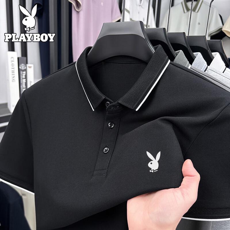 PLAYBOY Мужская повседневная однотонная рубашка-поло