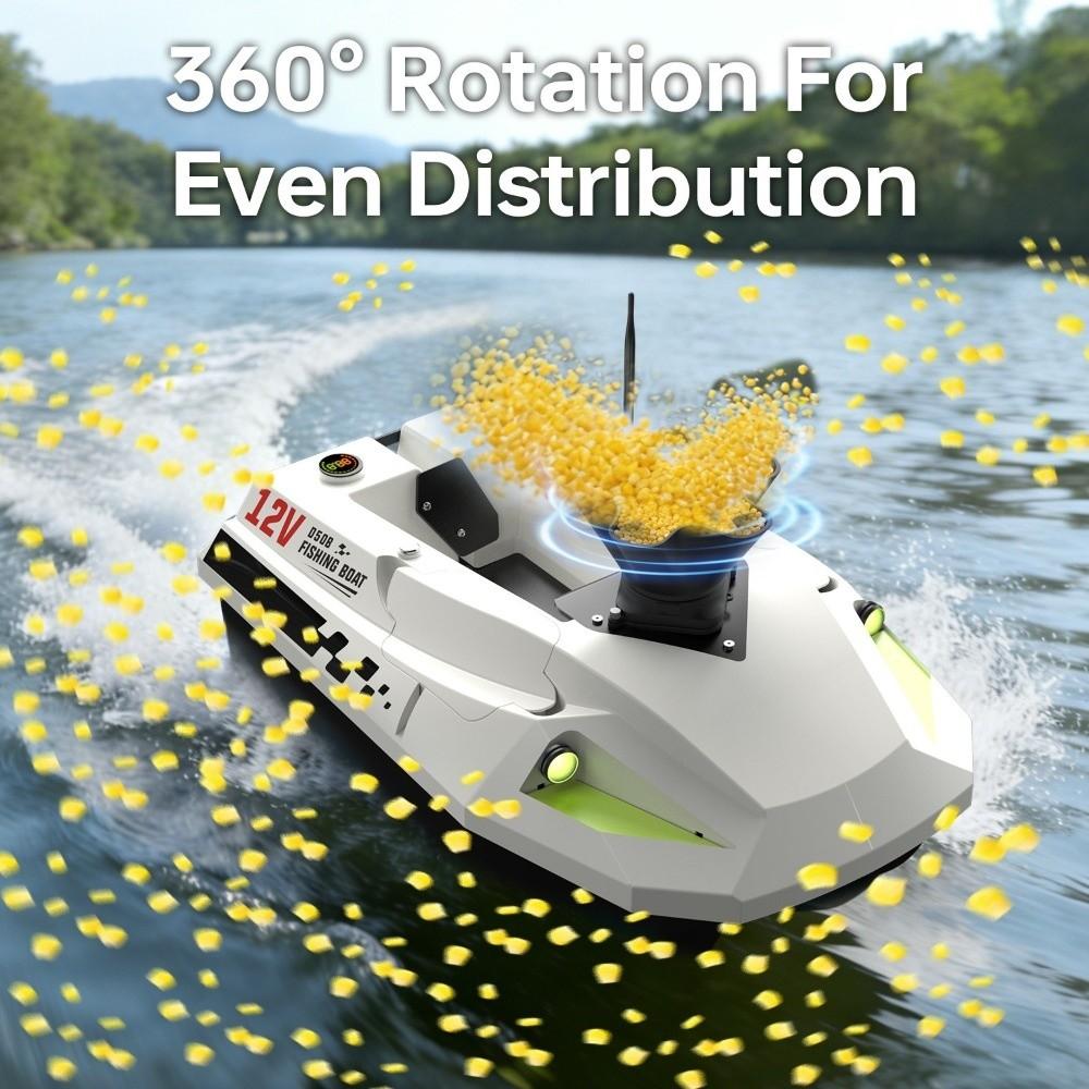 360° Rotating RC Boat Bait Dispenser 2.4GHz Wireless Remote Control Bait Feeder For RC Boat
