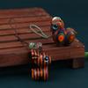 Wood Engraved Tangma Key Chain Cute Small Pendant Keychain Rainbow Wood Products Bag Backpack Charm Phone Pendant