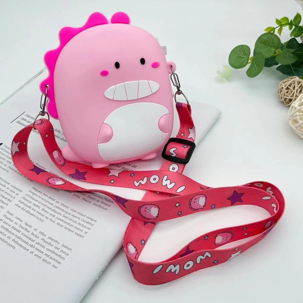 Сумка через плечо с изображением динозавра из мультфильма, детский кошелек для монет из силикагеля, переносная сумка для хранения, подарок для девочек, рождественский подарок