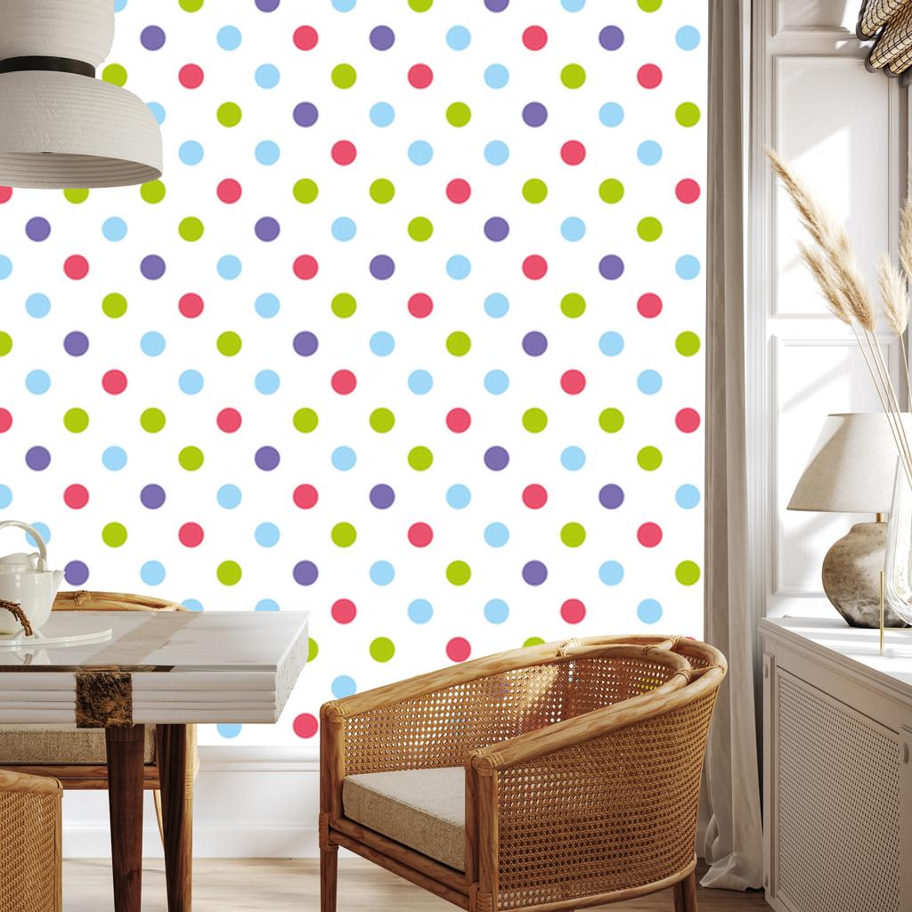Colorful dots wallpaper for living room and bedroom 50x1000