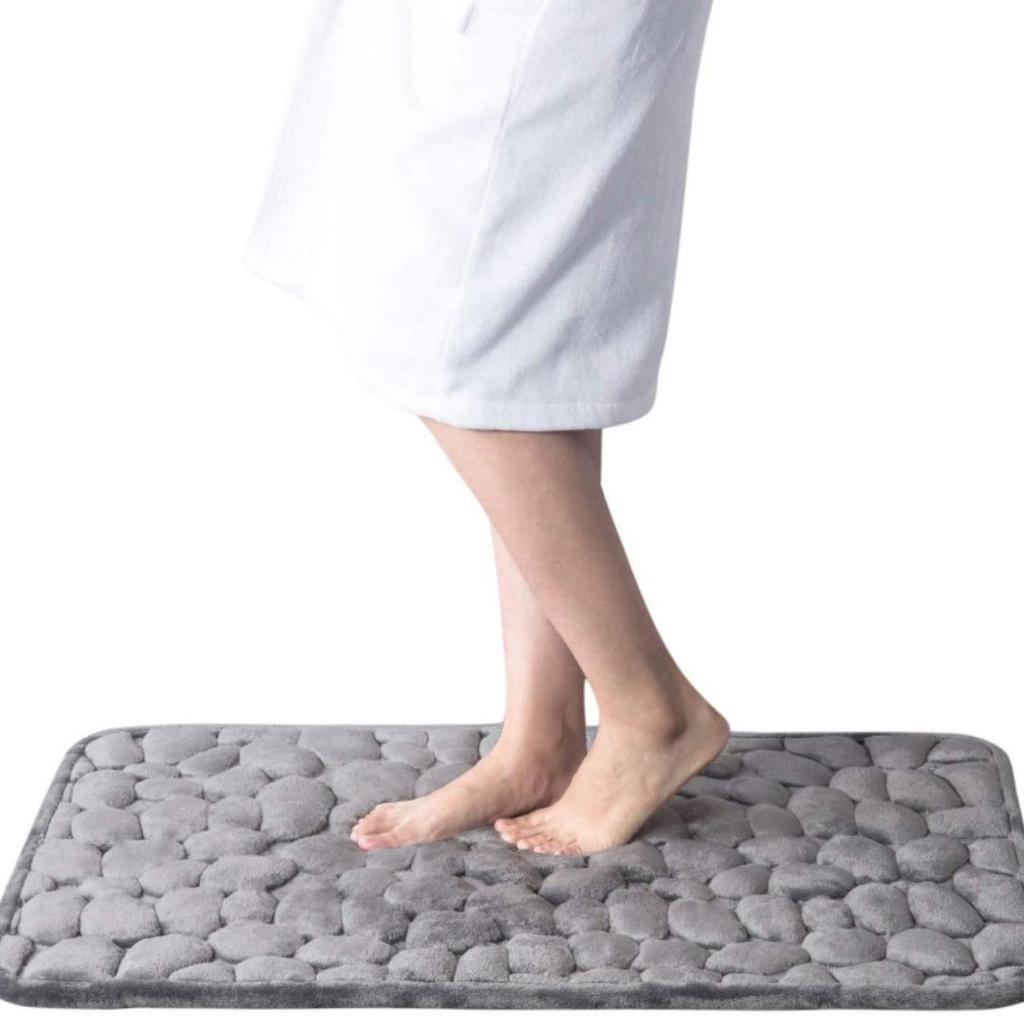 Коврик для ванной комнаты с тиснением из булыжника Нескользящие ковры в умывальнике Ванна Боковой коврик для пола Душевая комната Коврик для ванной Коврик из пены с эффектом памяти