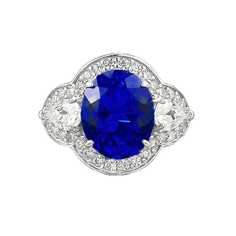 Изысканное кольцо Xiancan из серебра S925, овальное, королевского синего цвета с кобальтовой инкрустацией