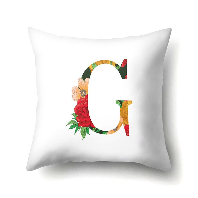 Полиэстеровая наволочка Акварельные цветы Принт для украшения автомобиля 26 английских букв Домашняя наволочка для подушки