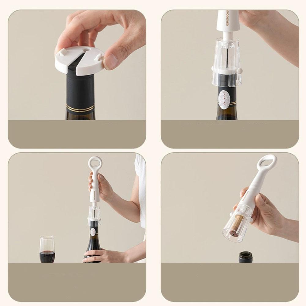 1-Piece 2-in-1 Multifunctional Air Pressure Wine and Beer Opener Portable for Home Kitchen Use Easily Opens Wine and Beer Does Not Shed Wood Shavings