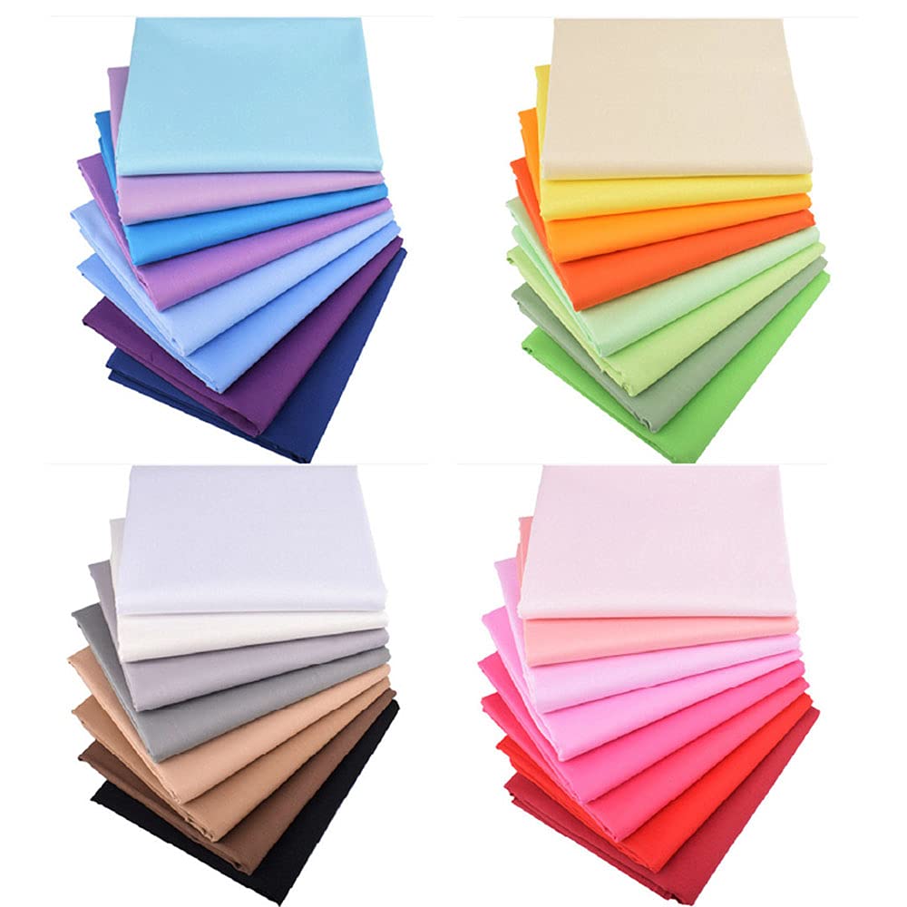 misaki Fabric Simple Solid Cotton Cut for and More Scraps, 50-Color Set, Fabric, Cloth, Stylish, 25cm, Crafts, DIY, Patchwork,