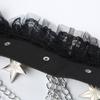 Lace Patchwork Dark Chain Punk Belt Leather Skirt Belts Y2K Jacket Embellished Waistband  Women