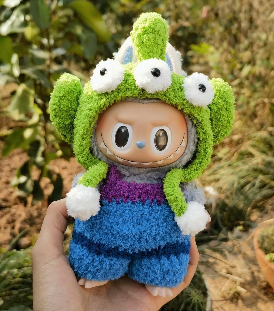 Кукольная одежда Labubu Three Generations - 17 см, наряды для кукол в виде бьющегося сердца, в виде макарон, из винила