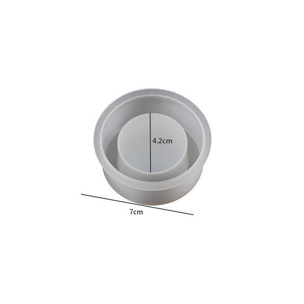 Round Candle Holder Silicone Mold Cement Candlestick Mould DIY Plaster Epoxy Resin Handicraft Molds Home Dinner Decor