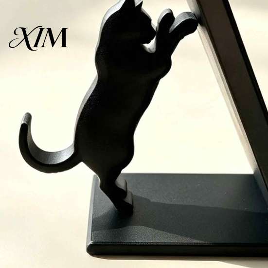 Durable Pla Bookends Cute Black Cat Bookends, 3D Printed Silhouette Book Holder, Minimalist Home Decor Creative Support for Desk Office Decorative