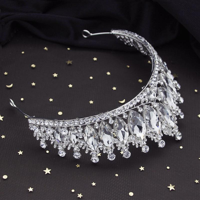 Великолепные хрустальные свадебные комплекты ювелирных изделий для женщин, тиара, корона, ожерелье, серьги, свадебные комплекты, выпускной, комплекты ювелирных изделий в Дубае, конкурс