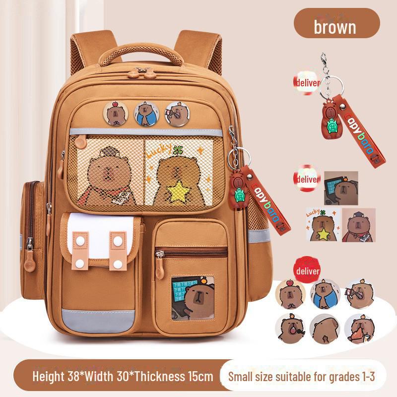 Легкий рюкзак большой вместимости Capibara для девочек начальной школы, 1-6 класс, с защитой позвоночника