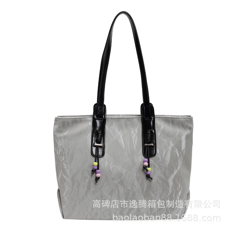 Повседневная женская сумка-тоут большой вместимости 2024 года, новая модная универсальная сумка через плечо для студентов колледжей и студентов, сумка для поездок на работу