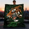 1pc Tiger Print Throw Blanket Polyester Fiber, Lightweight Flannel, Soft & Warm, All Season Use for Outdoor, Camping Digital Print