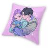 Чехол для подушки KPop Охотники на демонов Ткань с принтом Чехол для подушки Подарок Чехол для декоративной подушки Домашний Квадратный 45X45 см
