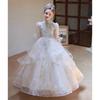 2025 Champagne Tulle Princess Dress: Girls' Formal Birthday & Piano Performance Attire