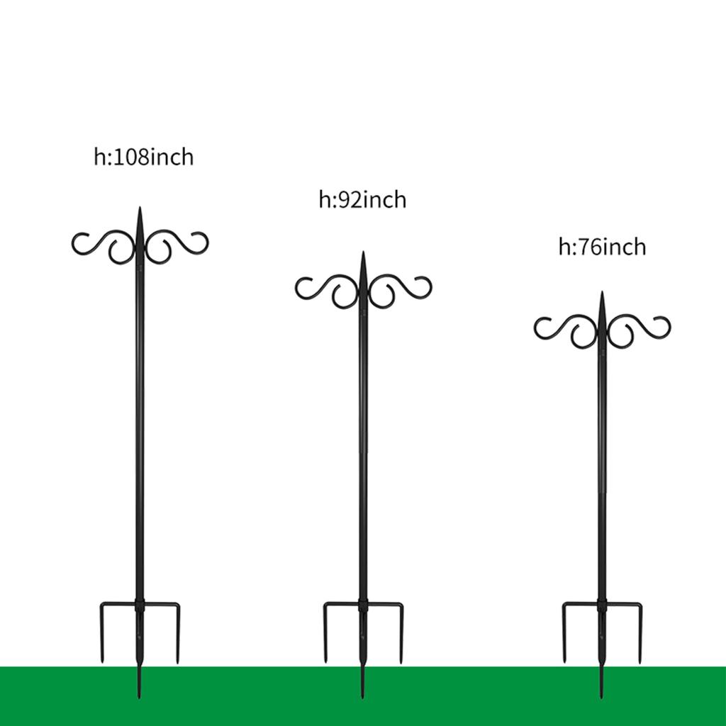 Adjustable Shepherd Hooks for Outdoor Two Sided Feeder Poles Suitable for Garden In Hanging Flower
